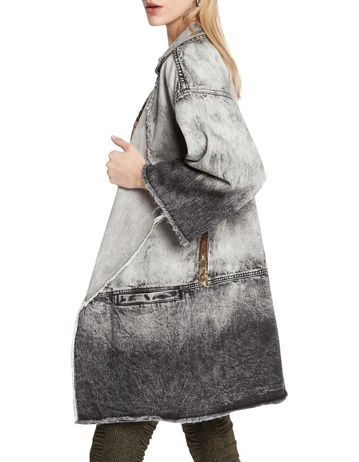 The Thunder Cloud Oversized Trench Jacket In Black/Grey 5 The Thunder Cloud Oversized Trench Jacket In Black/Grey - Image 3