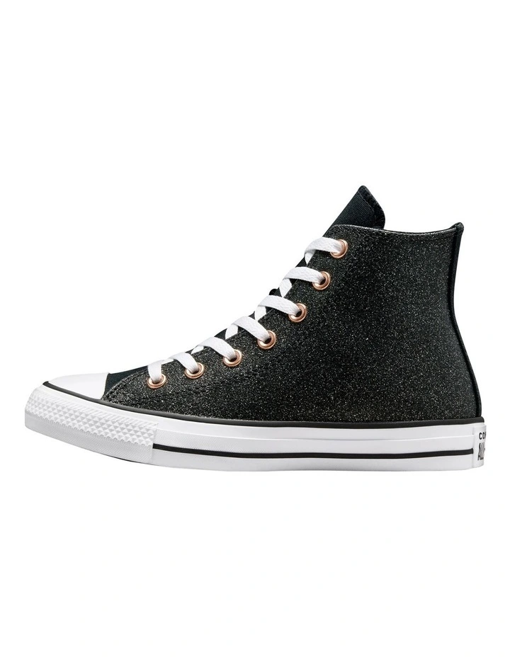 Converse CTAS Glitter Canvas Hi Top In Black 5 Converse CTAS Glitter Canvas Hi Top In Black - Image 3