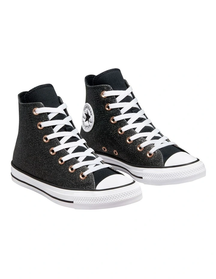 Converse CTAS Glitter Canvas Hi Top In Black 6 Converse CTAS Glitter Canvas Hi Top In Black - Image 4