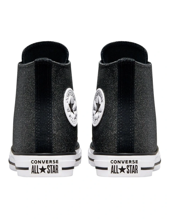 Converse CTAS Glitter Canvas Hi Top In Black 8 Converse CTAS Glitter Canvas Hi Top In Black - Image 6