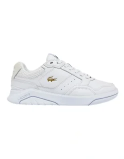 Lacoste Game Advance Luxe Leather Sneakers In White