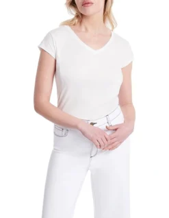 Annie Mercerized Cotton Tee In White