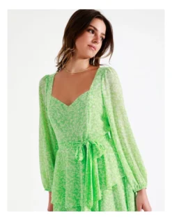 Recycled Flouncy Sweetheart Playsuit In Lime -Myer Fashion Store 945490420 5 720x928