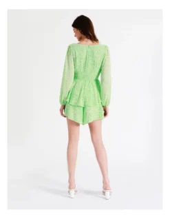 Recycled Flouncy Sweetheart Playsuit In Lime -Myer Fashion Store 945490420 6 720x928