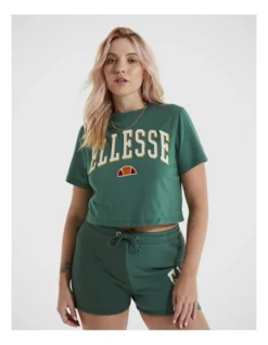 Ellesse Mondo Crop T-Shirt In Dark Green