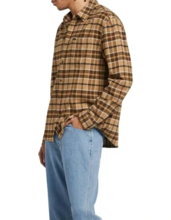 Wrangler Flanny Check Shirt In Tan -Myer Fashion Store 945669430 3 720x928