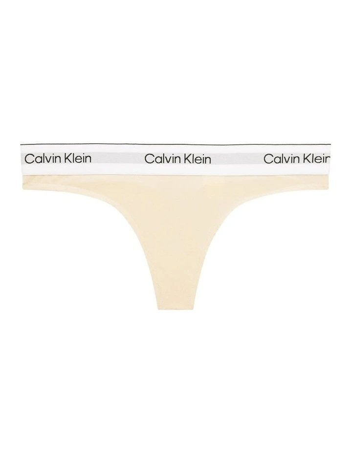 Calvin Klein Modern Cotton Naturals Thong Brief In Beige 6 Calvin Klein Modern Cotton Naturals Thong Brief In Beige - Image 4
