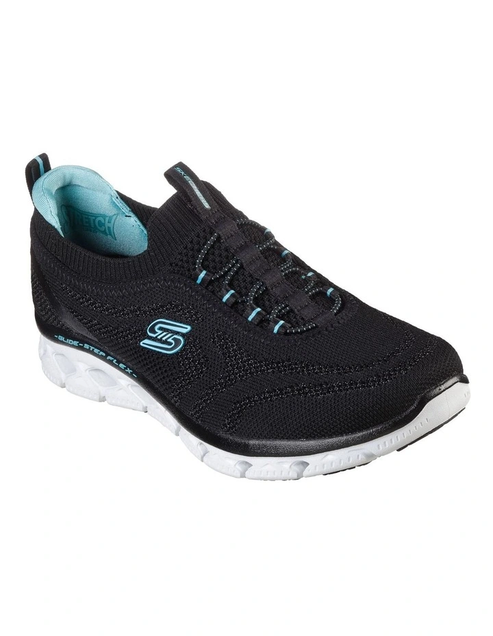 Skechers Glide-Step Flex Good Dream Shoe In Black/Light Blue 4 Skechers Glide-Step Flex Good Dream Shoe In Black/Light Blue - Image 2