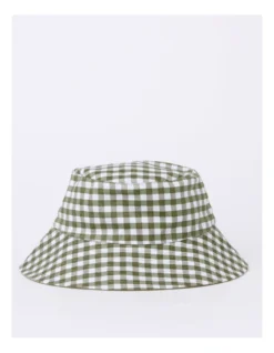 Gingham Bucket Hat In Khaki