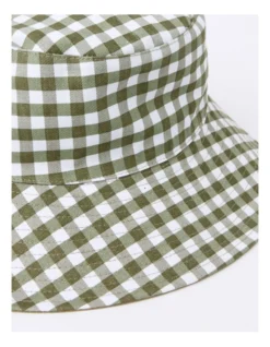 Gingham Bucket Hat In Khaki -Myer Fashion Store 945744670 3 720x928