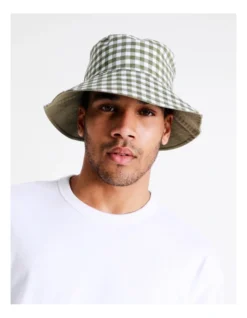Gingham Bucket Hat In Khaki -Myer Fashion Store 945744670 4 720x928