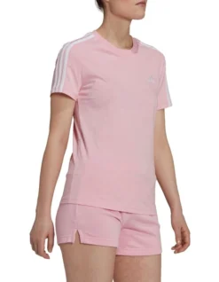 ADIDAS Crop 3 Stripe Tee In Light Pink -Myer Fashion Store 946096390 3 720x928