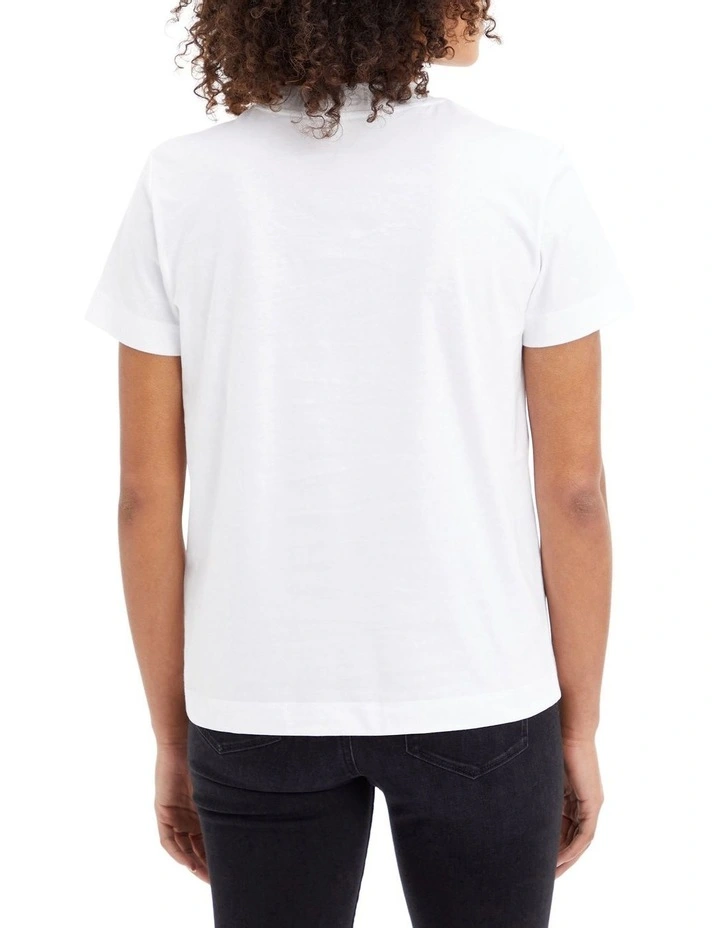 Calvin Klein Jeans Neck Logo Jacquard Tee In White 5 Calvin Klein Jeans Neck Logo Jacquard Tee In White - Image 3
