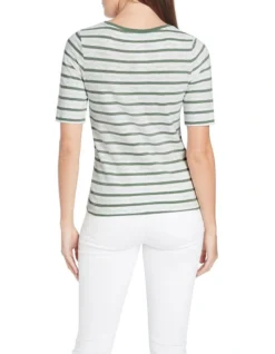 Cassis Stripe Tee In Pistachio Multi -Myer Fashion Store 946319950 3 1 720x928