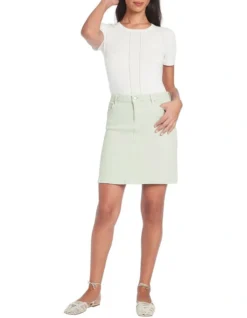 Rylee Denim Mini Skirt In Pistachio -Myer Fashion Store 946321660 2 1 720x928