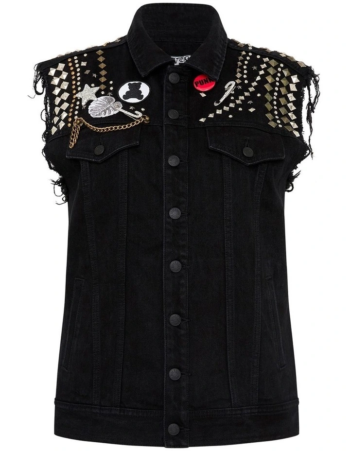 Onyx Skies Denim Vest In Black 8 Onyx Skies Denim Vest In Black - Image 6