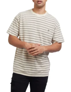 Overdyed Stripe Tee In Tan