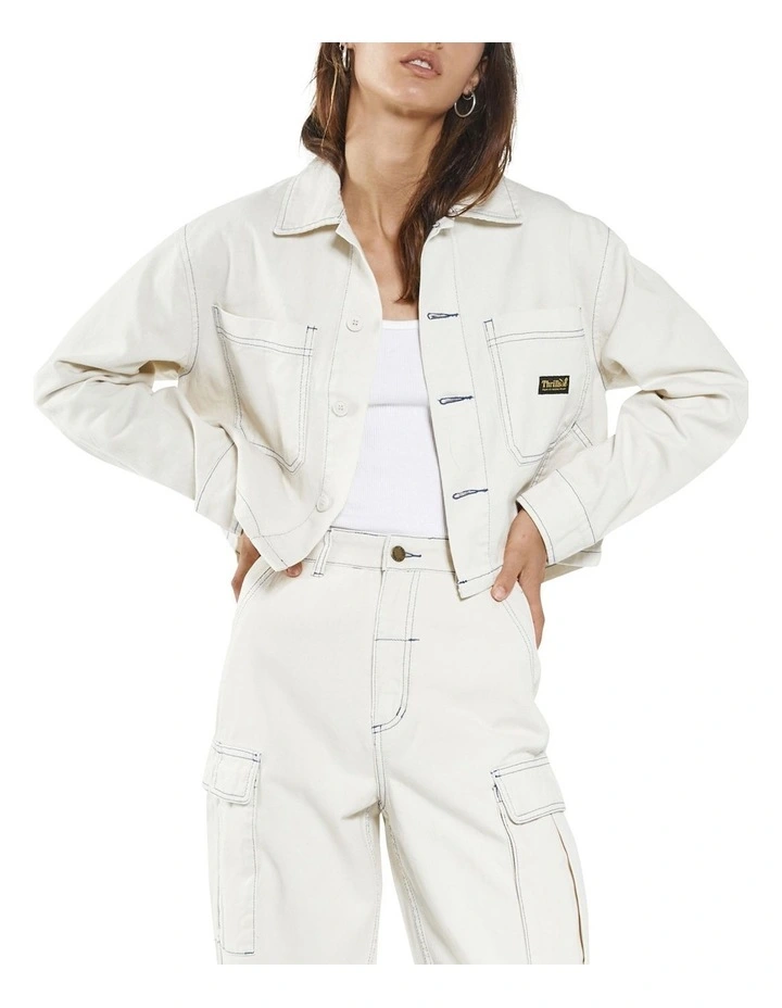 Union Crop Overshirt In Cream 3 Union Crop Overshirt In Cream