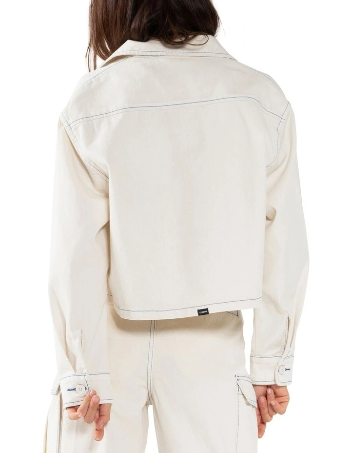 Union Crop Overshirt In Cream 4 Union Crop Overshirt In Cream - Image 2