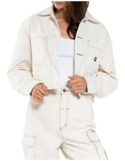 Union Crop Overshirt In Cream 9 Union Crop Overshirt In Cream -Myer Fashion Store 946485550 4 720x928