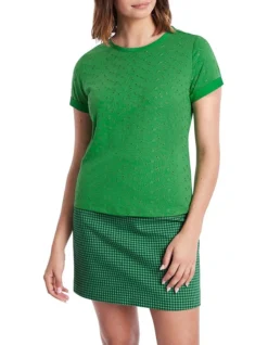 Tana Embroidery Top In Green