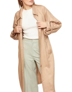 Oxford Sherlock Linen Blend Trench Coat In Camel -Myer Fashion Store 947345050 4 720x928