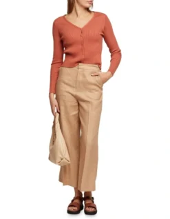 Oxford Petra Crop Rib Cardigan In Peach Bronze -Myer Fashion Store 947346130 5 720x928