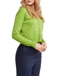 Oxford Claudia Cashmere Blend Cardigan In Pea Green -Myer Fashion Store 947349100 2 720x928