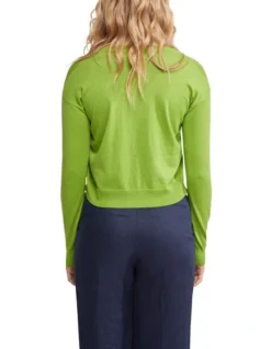 Oxford Claudia Cashmere Blend Cardigan In Pea Green -Myer Fashion Store 947349100 3 720x928