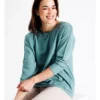 Regatta Sustainable Viscose Magyar 3/4 Sleeve Jumper With Exposed Sleeve Seam In Teal -Myer Fashion Store 947536210 1 720x928