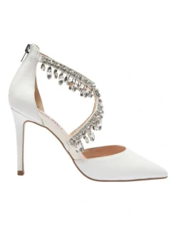 Belle Kid Heeled Shoes In White