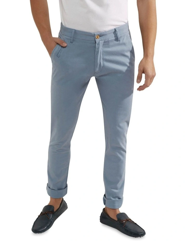 Oxford Stretch Organic Cotton Skinny Fit Chinos In Airforce Blue 6 Oxford Stretch Organic Cotton Skinny Fit Chinos In Airforce Blue - Image 4