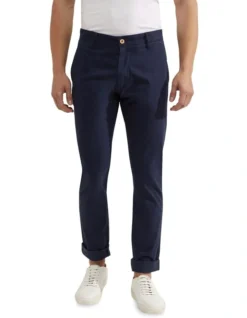 Oxford Stretch Organic Cotton Skinny Fit Chinos In Navy