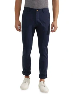 Oxford Danny Casual Organic Cotton Chinos In Navy