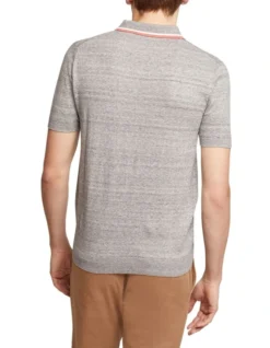 Oxford Newton Knitted Cotton Polo In Grey -Myer Fashion Store 948170170 3 720x928