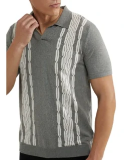 Oxford Finnigan Knitted Polo In Grey -Myer Fashion Store 948171070 4 1 720x928