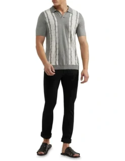 Oxford Finnigan Knitted Polo In Grey -Myer Fashion Store 948171070 5 1 720x928