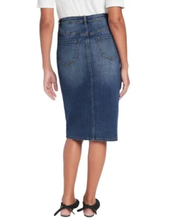 Maverick Button Front Skirt In Blue -Myer Fashion Store 948386440 3 720x928
