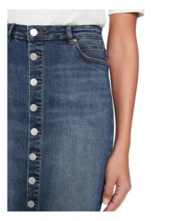 Maverick Button Front Skirt In Blue -Myer Fashion Store 948386440 4 720x928
