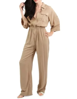 Art Of Escape Jumpsuit In Latte