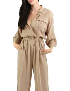Art Of Escape Jumpsuit In Latte -Myer Fashion Store 948638260 5 720x928