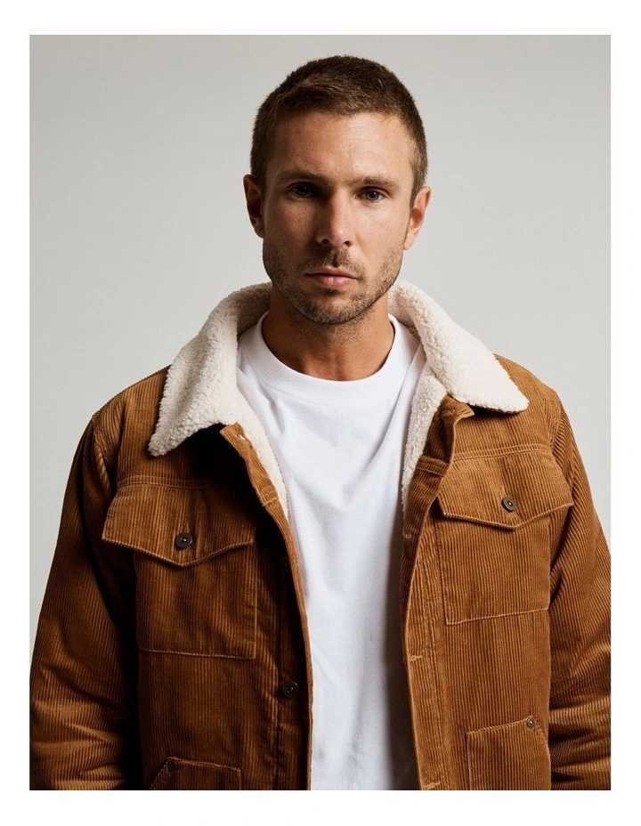 Sherpa Cord Jacket In Tobacco 5 Sherpa Cord Jacket In Tobacco - Image 3