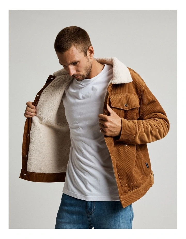 Sherpa Cord Jacket In Tobacco 6 Sherpa Cord Jacket In Tobacco - Image 4