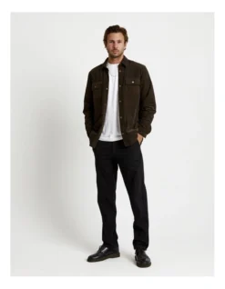 Quilted Cord Jacket In Brown