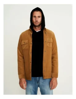 Quilted Cord Jacket In Tobacco