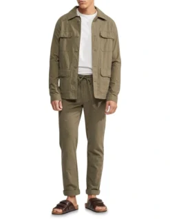 Oxford Alister Linen Cotton Overshirt In Olive 10 Oxford Alister Linen Cotton Overshirt In Olive -Myer Fashion Store 948739420 4 1 720x928