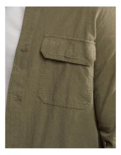 Oxford Alister Linen Cotton Overshirt In Olive 11 Oxford Alister Linen Cotton Overshirt In Olive -Myer Fashion Store 948739420 5 1 720x928