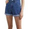 French Connection High Rise Denim Short In Blue