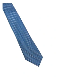 Oxford Hopsack & Dots Silk Tie In Blue/Navy -Myer Fashion Store 948973150 3 1 720x928
