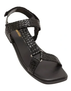 Oxford Marika Plaited Velcro Sandals In Black -Myer Fashion Store 949033090 3 720x928